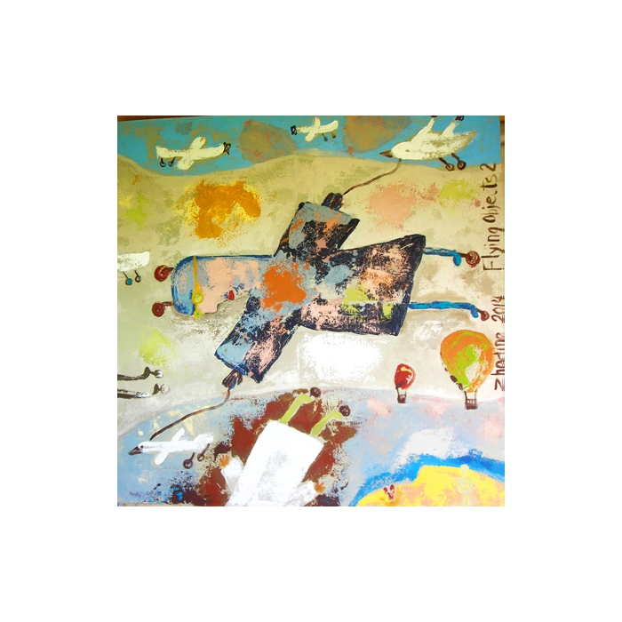 Екатерина Жадина. Flying Objects 2. Летучие существа. Холст, масло, акрил, 70х70 см