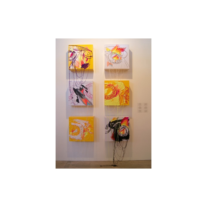 Таня Ахметгалиева, "Бомба замедленного действия", 2014 г. Текстиль, вышивка, нити. Marina Gisich Gallery