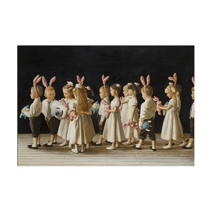 Мария Сафронова. Новый год. Игра общего вида. 2013-2014. Картон, темпера. 21 х 30,7 © Автор