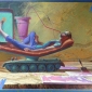 Егор Кошелев "Труд и отдых", 2013, бумага, картон, смешанная техника, 55х75 см. 